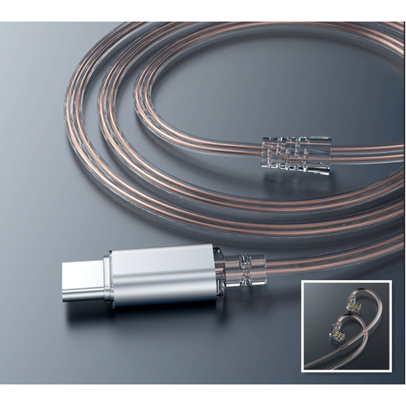 Fone De Ouvido HiFi HD Virtual 7.1 Digital Signal TYPE-C Cabo De Atualização Para KZ ZSN PRO TRN MT1 QKZ AK6