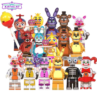 FNAF Building Blocks Toy Funtim Freddy Foxy Bonnie Chica Jogo Mini Figuras De Ação Construindo Blocos