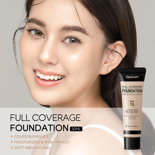 QUIYUM Full Coverage Foundation Molhado & Amigo Da Pele Maquiagem Natural Suave Blemishes 30ml