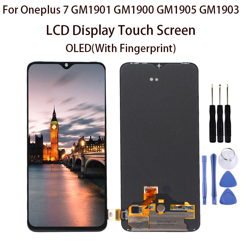 OnePlus 7 無印 Para Oneplus 7 GM1901 GM1900 GM1905 GM1903 Display LCD Tela De