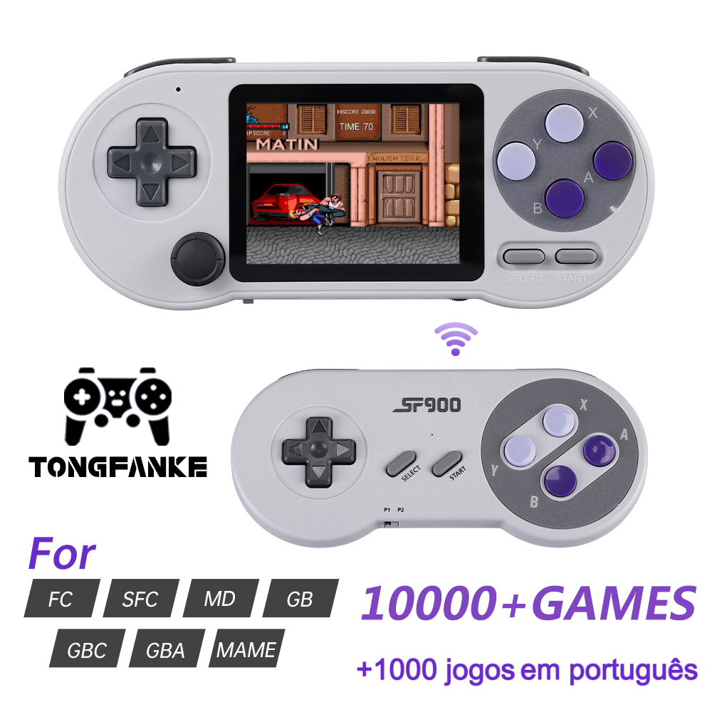 Console De Jogo Portátil De 3 Polegadas SF2000 32G Tela IPS Clássica De 10000 Jogos Mini Retro Vídeo Game