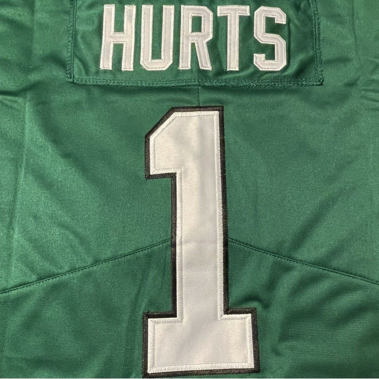 2023 Super Bowl LVII Patch Camiseta 2022NFL Philadelphia Eagles 1 Jalen  Hurts Camisa Limitada de Futebol Americano Jersey - Escorrega o Preço