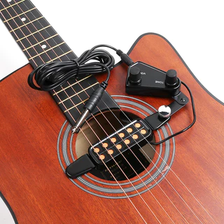 Captador de guitarra acústica de 12 buracos P-011 Captador de buraco de som Transdutor magnético com controlador de volume de tom Cabo de áudio Acessórios de guitarra