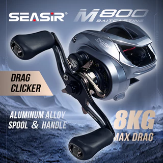 SEASIR M800 Carretel De Pesca Com Isca Engrenagens De Latão 8KG Max Drag 7.1: 1 Relação De Engrenagem De Alta Velocidade Sistema De Freio Magnético De Água Salgada Fresca Bobina
