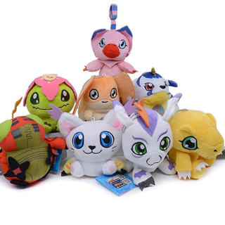 1Pcs Anime Digimon Adventure Gabumon Tailmon Gomamon Patamon Tentomon Agumon Palmon Porta-Chaves Brinquedos De Pelúcia Pingente Boneca Macia Para Crianças