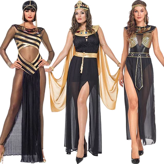 Fantasia De Cleópatra Para Festa De Carnaval , Ouro sexy De Halloween , Adulto , Rainha Egípcia