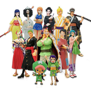 20 Estilo 9-19cm Uma Peça De Anime Figura Kimono Luffy Sanji Nami Robin Zoro Shanks Law Ace Nika Chopper Yamato Figuras De Ação Em PVC Brinquedos Modelo Figurino Bonecas