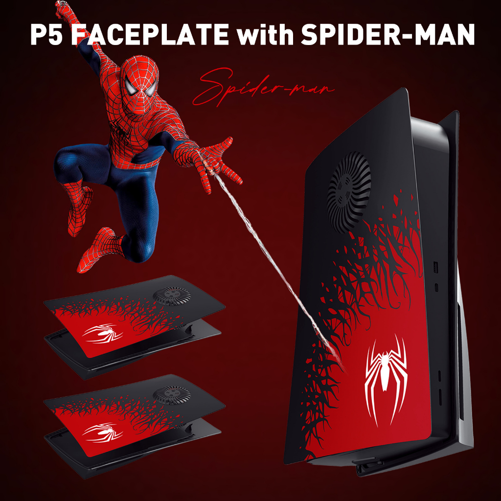 ✨ Novo ! Placa De Face Com Respiro De Resfriamento Para Console De Disco PS5 , Placas PS5 Acessórios De Pele Spiderman 2 Edição Limitada Capa