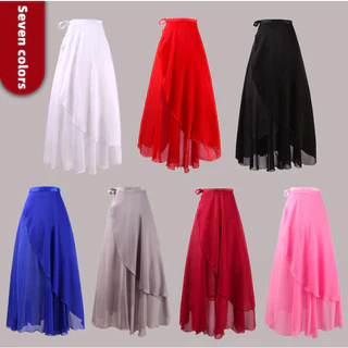 Saia De Dança Clássica Para Ballet Adulto One Piece Lace Up Chiffon 85cm