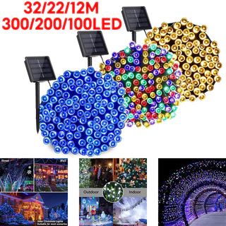 300/200/100LED 32/22/12M Luzes Solares Externas De Corda À Prova D
