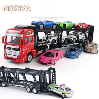 1 : 50 Escala Diecast Veículo Modelo Benz Actros Trator 40cm Transporter Caminhão Do Carro Puxar Brinquedo De Volta Com Som & Luz