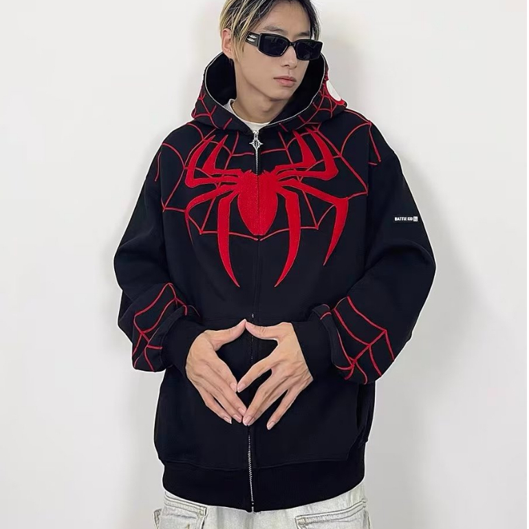 Camisola De Casal Com Zíper Bordada Capuz