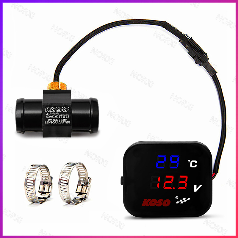 Motocicleta KOSO Medidor De Temperatura De Água USB Voltímetro Telefone Carregador Carregamento À Prova D'água Mini 3 Em 1 Para Acessórios HONDA