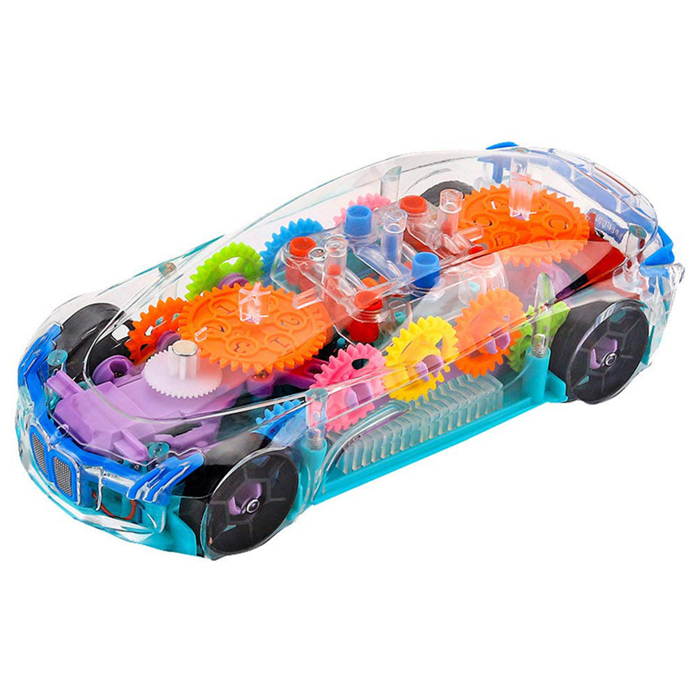 Crianças Piscando Carro De Corrida Brinquedo Transparente Luz