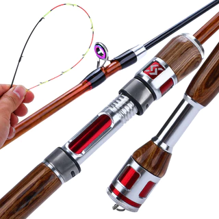 Sougayilang Top Quality 2 Seções Fibra de Carbono 123cm vara de pesca Em Jangada No Gelo Com Cabo de Madeira Leve Inverno