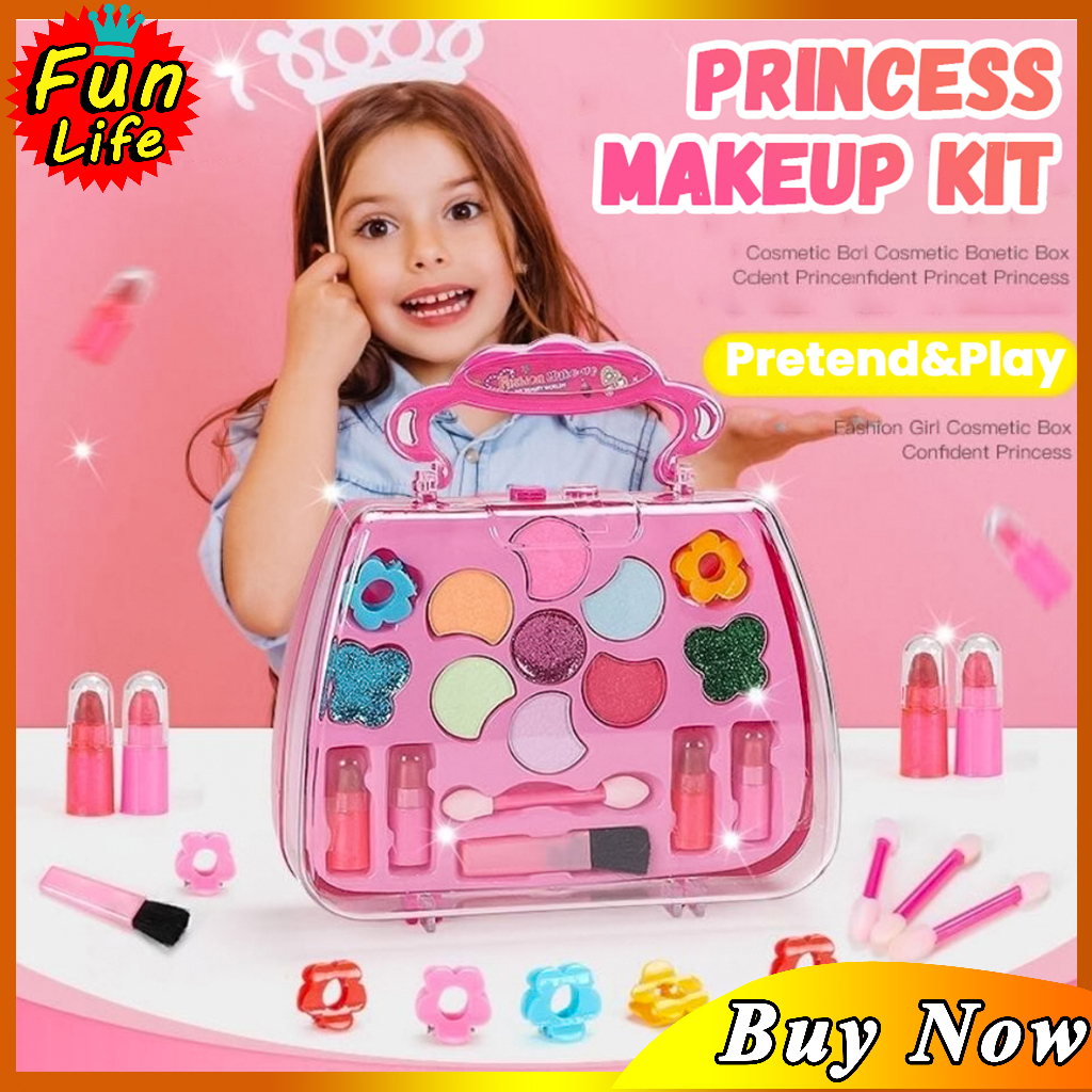 Kit de maquiagem de madeira para crianças, Pretend Playing Box