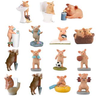 Estátua Do Porco Chibel Mini Figurino , Resina Home Decor , Lucky Animal Garden Para Micro Paisagem
