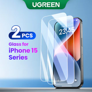 Protetores De Tela UGREEN 2PCS Para iPhone 15 15Plus 15 Pro Max De Vidro Temperado HD Ultra Clear 3D Cobertura Total