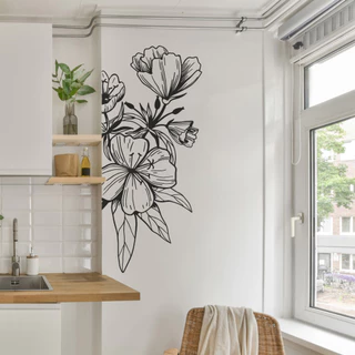 Adesivos De Parede Flower Wall Decor Deisgn Para Quarto Papel Auto-Adesivo Casa Móvel