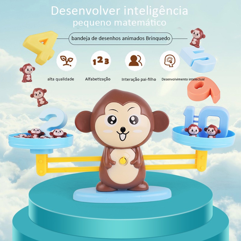 Toyvian Macaco Equilíbrio Jogo de Matemática Contagem de Brinquedos Haste  Número Ferramenta de Aprendizagem Educacional Montessori Presente  Pré-Escolar para Crianças de 3 4 5 Anos Pinguim