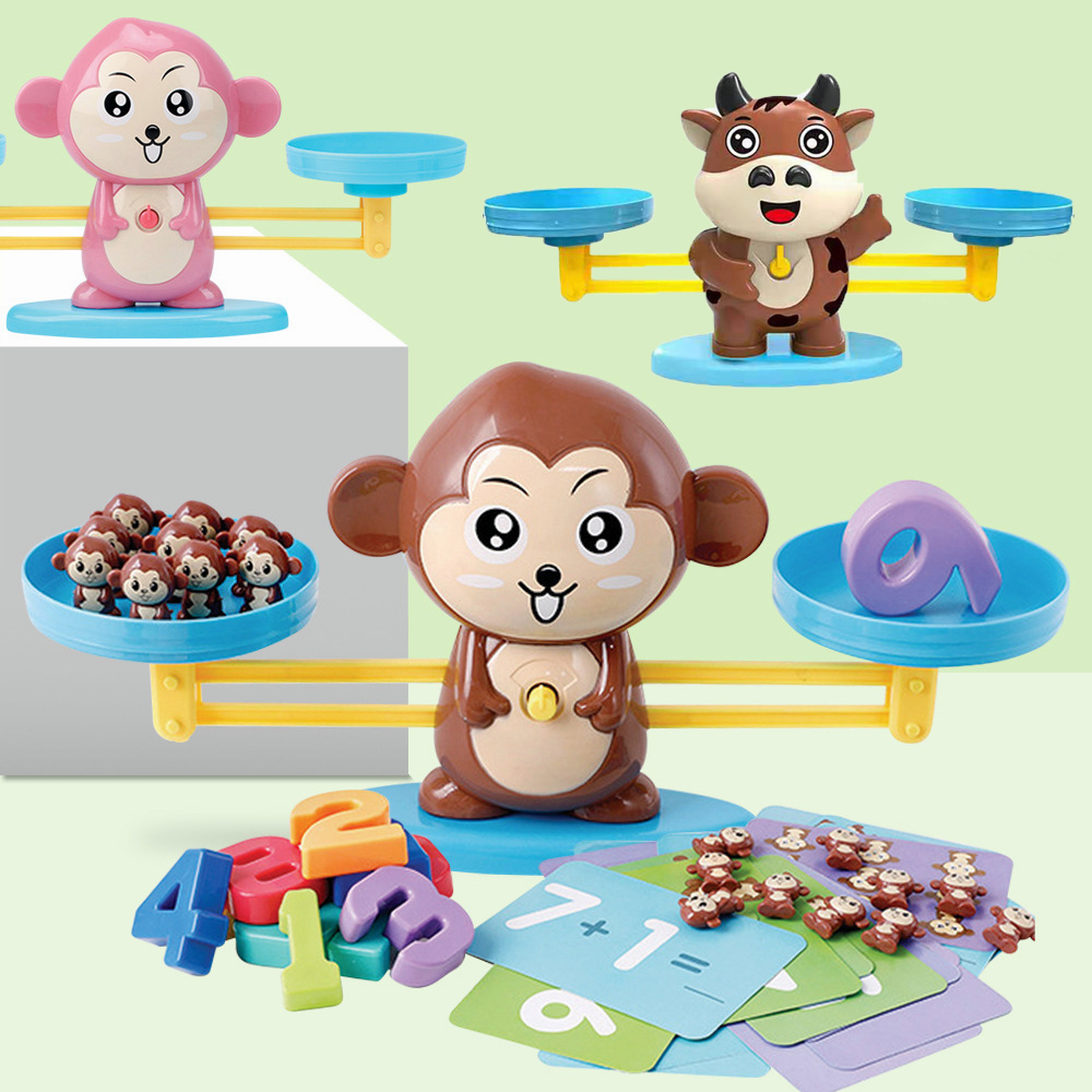 Toyvian Macaco Equilíbrio Jogo de Matemática Contagem de Brinquedos Haste  Número Ferramenta de Aprendizagem Educacional Montessori Presente  Pré-Escolar para Crianças de 3 4 5 Anos Pinguim