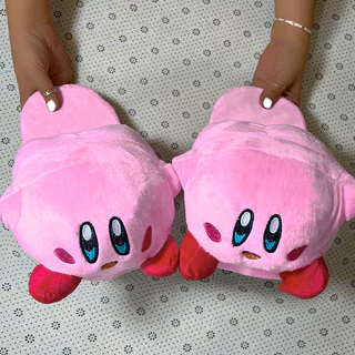 28cm Nintendo Star Kirby Slippers Plush Cartoon Cosplay Costume Sapatos Rosa Bonitos Homens Mulheres Interior Casa Inverno De Algodão Quente Presentes