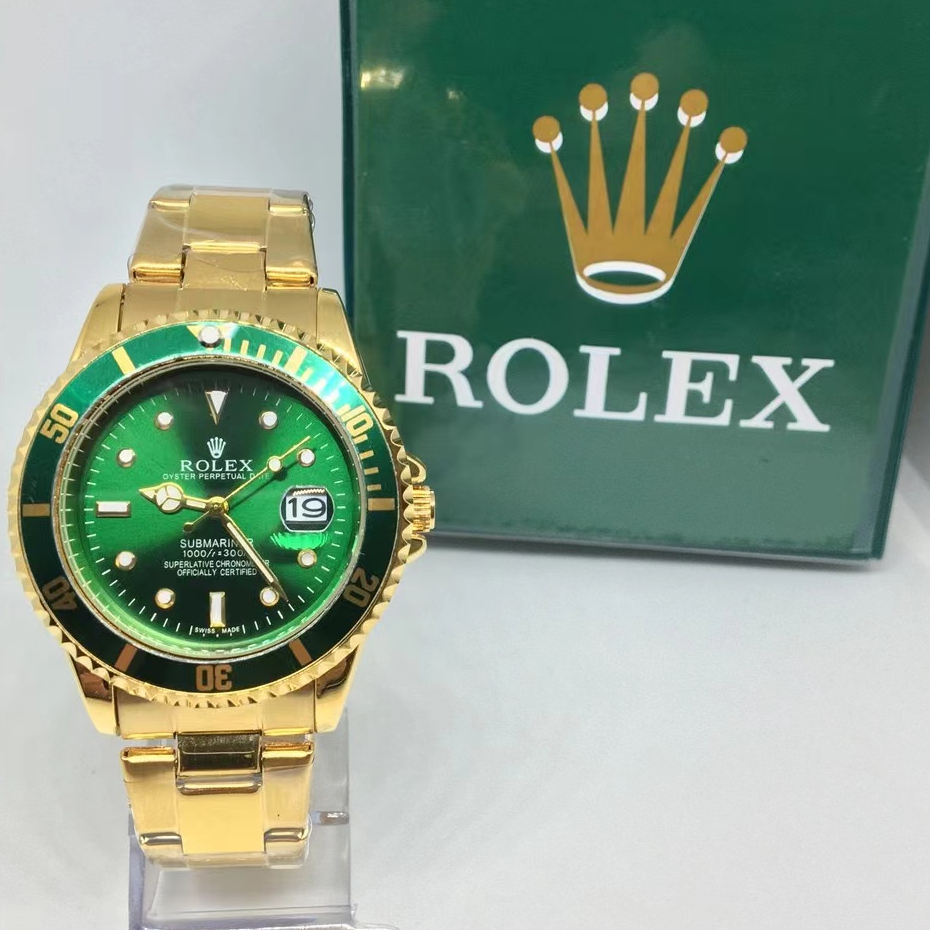 Relógio Digital Homem Moda À Prova D'água Relógios 40MM Ouro Verde Preto Com Estoque Pronto Para Caixa De Presente