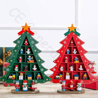 2024 decorações de natal para casa diy árvore de natal criativa de madeira com compartimento ornamento 3d decoração de mesa adereços presentes