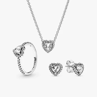 S925 Sterling Silver P Diamond Heart Anel de noivado de casamento