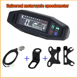 Mais novo velocímetro de motocicleta medidor de óleo tacômetro universal medidores digitais instrumento cluster indicador de luz de sinal de volta