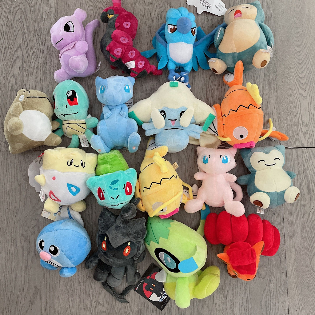 18 Estilo Pokémon Plush Toys Pikachu Articuno Magikarp Anime Figuras Kawaii Bonecas De Pelúcia Fofa Para Crianças Presente