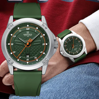 NAVIFORCE 8031 Novo Relógio Fashion Casual Sport Silicone Strap Verde Luminoso Data À Prova D'água Para Homens original cool boy