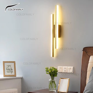 (3 cores em 1 luz) 48cm Luminária de Parede Led Arandela Moderna Ouro Minimalista Decoração para Sala Quarto Cozinha Lâmpada Luz De Parede AD41
