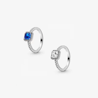 925 Anel Feminino Sterling Silver Blue Zircon