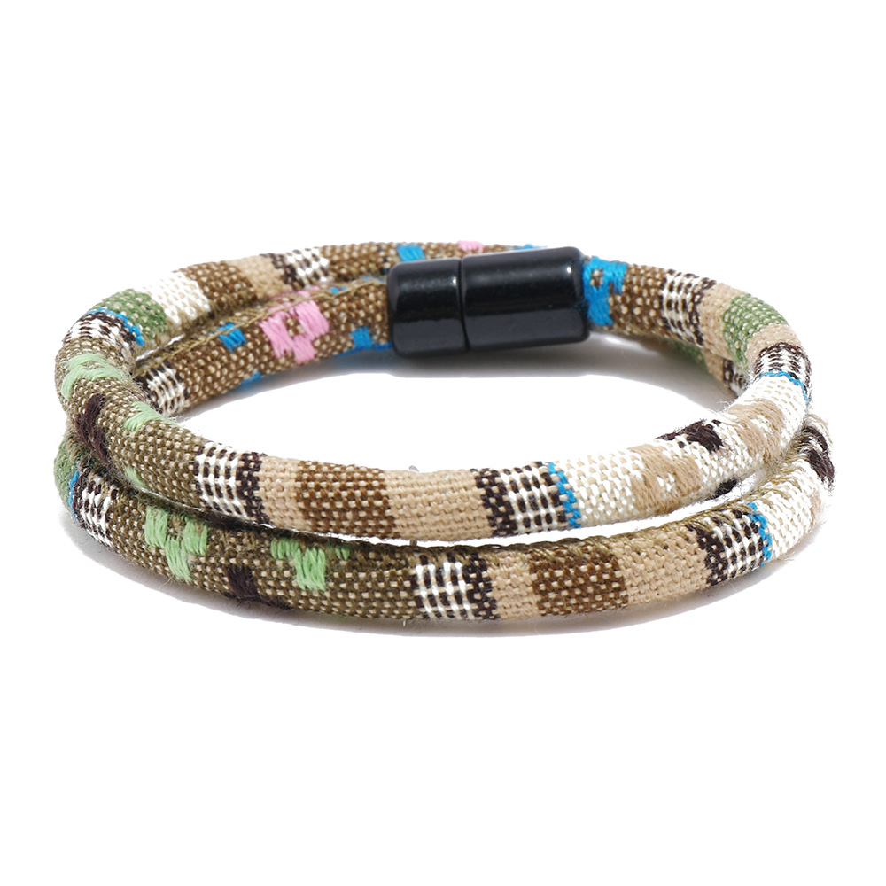 Bracelete Boêmia De Corda Atrair Magentic Para Homens Boho