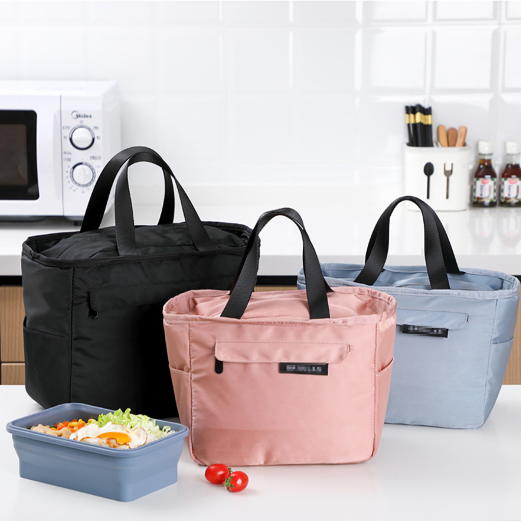 Saco De Almoço Isolante Com Pacote Lateral Tote Portátil Termos Espessados