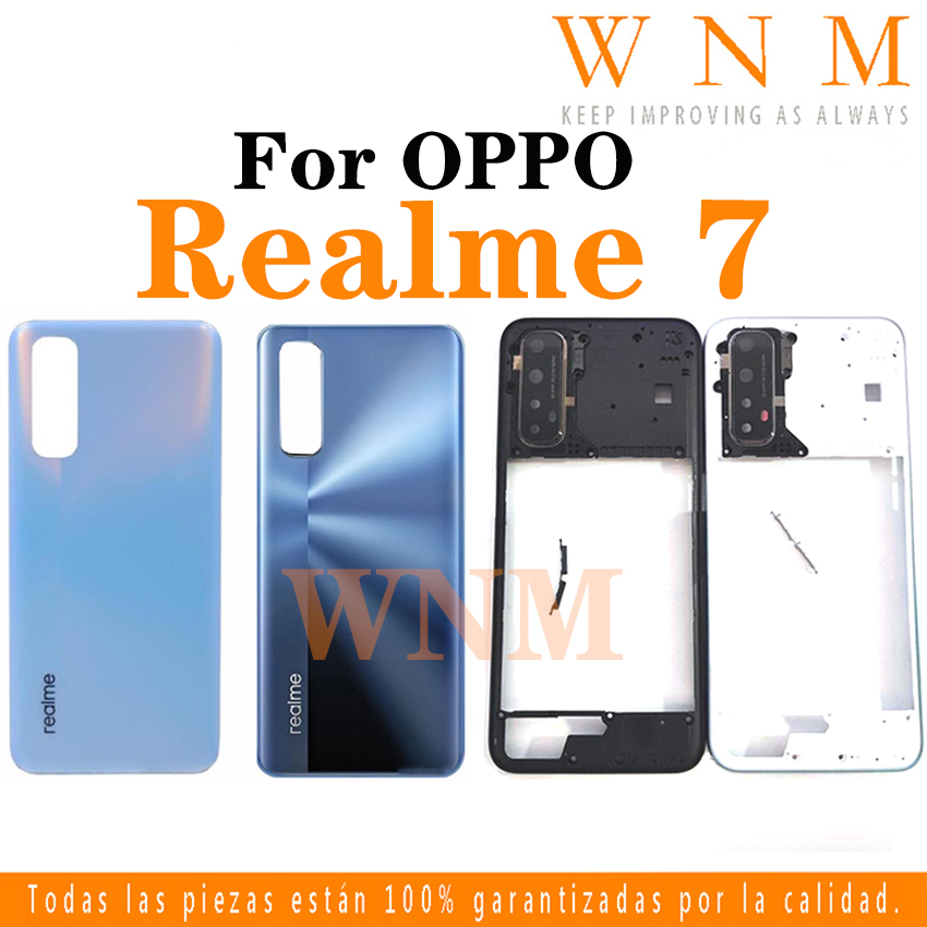 Para OPPO Realme 7 RMX2151 RMX2155 Moldura Traseira Tampa Da Bateria ...