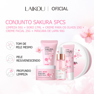 LAIKOU Japan Sakura Whitening Face Serum Cherry blossoms Reduce Spots Anti-aging Face Wash Skin Care Set