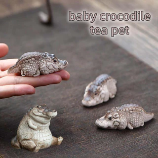 Crocodilo Bebê Zisha Chá Ornamentos Para Animais De Estimação , Vasos De Flores E Tanques De Peixes , Esculturas De Crocodilos , Brinquedo