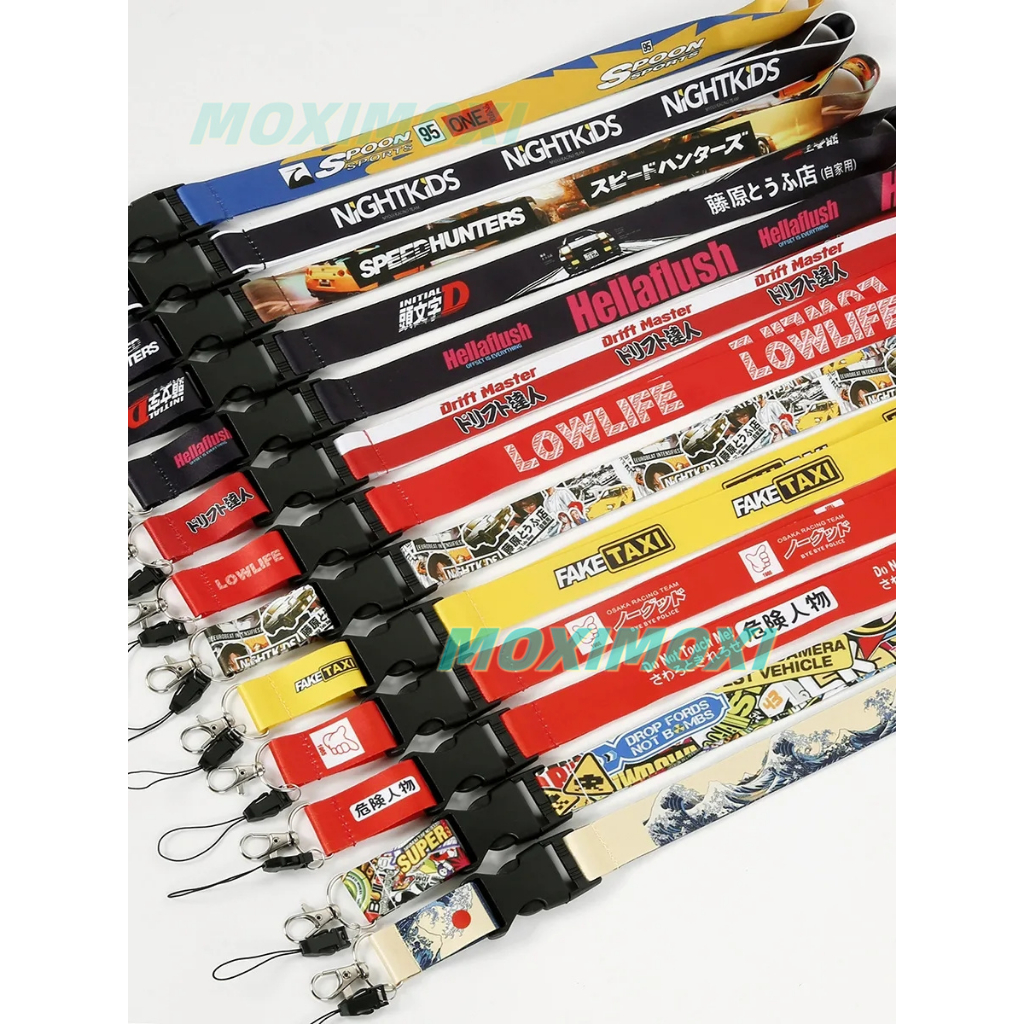 JDM Cultural Lanyard Inicial D Keychain Work Card ID Telefone