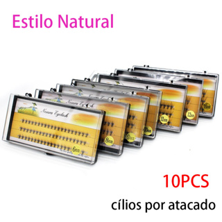 Cílios Falsos Tufados Naturais 50D C/D volume De Dobra 60/Caixa Net Fan  Extensões De Pestanas Falsas