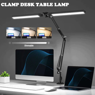 Lâmpada De Mesa LED Leitura De Fio Metálico Braço Longo Estudo Cama Dimerizável Com 3 Temperaturas De Cor