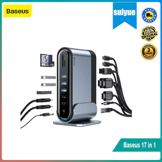 Baseus 17 Em 1 Tipo C Para HDMI RJ45 VGA USB 3.0 PD Estação De Ancoragem Adaptador De Energia MacBook Pro Portátil HUB