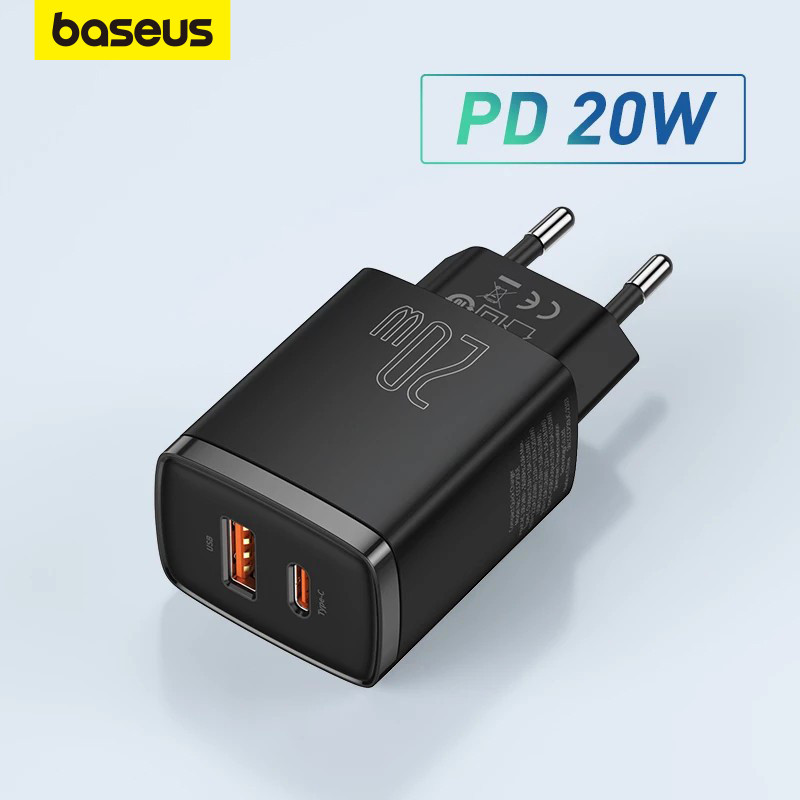 Baseus PD 20W Porta Carregador Dual Usb Tipo C Para iPhone 15