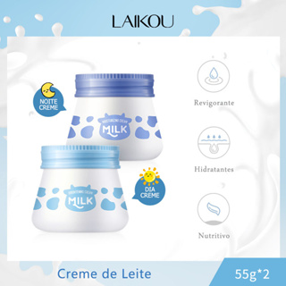 Milk Whitening Creme Facial LAIKOU Brightening Shrink Pores Remove Freckle Wrinkles Cuidados com a pele skin care coreano creme clareador