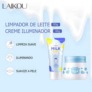 LAIKOU Milk Hidratante Facial Creme Facial Clareador E Poros/2 Unidades Milk Cream Mousturizing Brightening em Oferta na Shopee