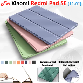 2023 Adequado Para Xiaomi Redmi Pad SE 11.0 " Fashion Skin PU Capa De Couro Dobrável Silicone Macia Flip