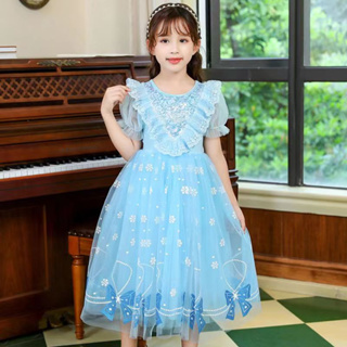0-10 Anos/10-35KG Meninas Cosplay Traje Tutu Vestido Cartoon 2023 Moda De Verão Congelado Elsa Princesa Infantil Baby Girl Toddler Manga Curta Vestidos De Festa Bonitos