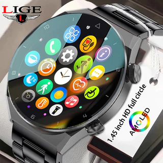Relógio Inteligente Original LIGE Com Controle De Acesso AMOLED 454 * 454 100+ Esportes IP68 WaterProof SmartWatch Homens Chamadas HD Esportivo
