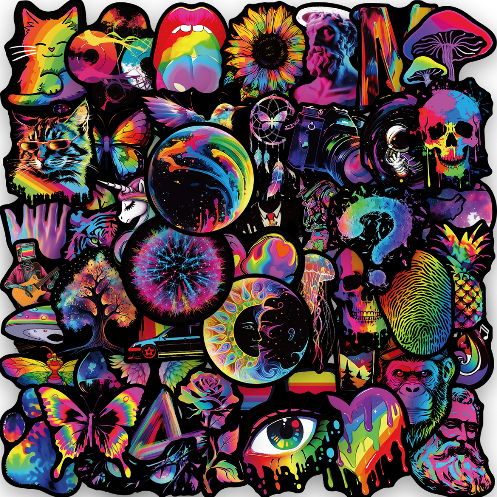 50 Adesivos PCS Rainbow Delicate stickers Exquisite DIY Hand Ledger Mobile Cup Decoração iPad De Decalque À Prova D'água